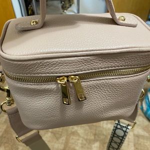 Camel leather bag satchel